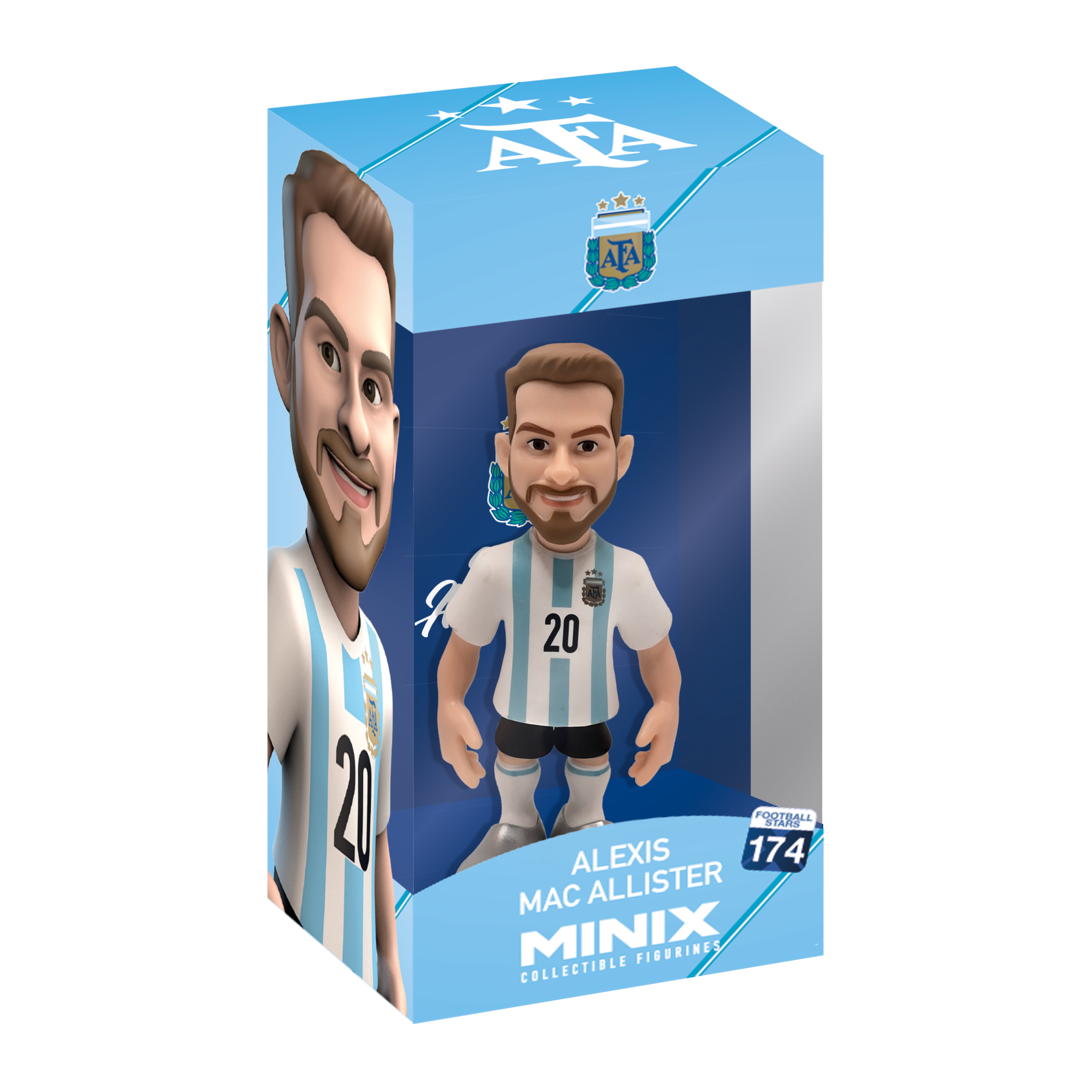 Minix Argentina 12cm collectible figurines of Messi and Maradona, officially licensed by AFA, in individual collector packaging