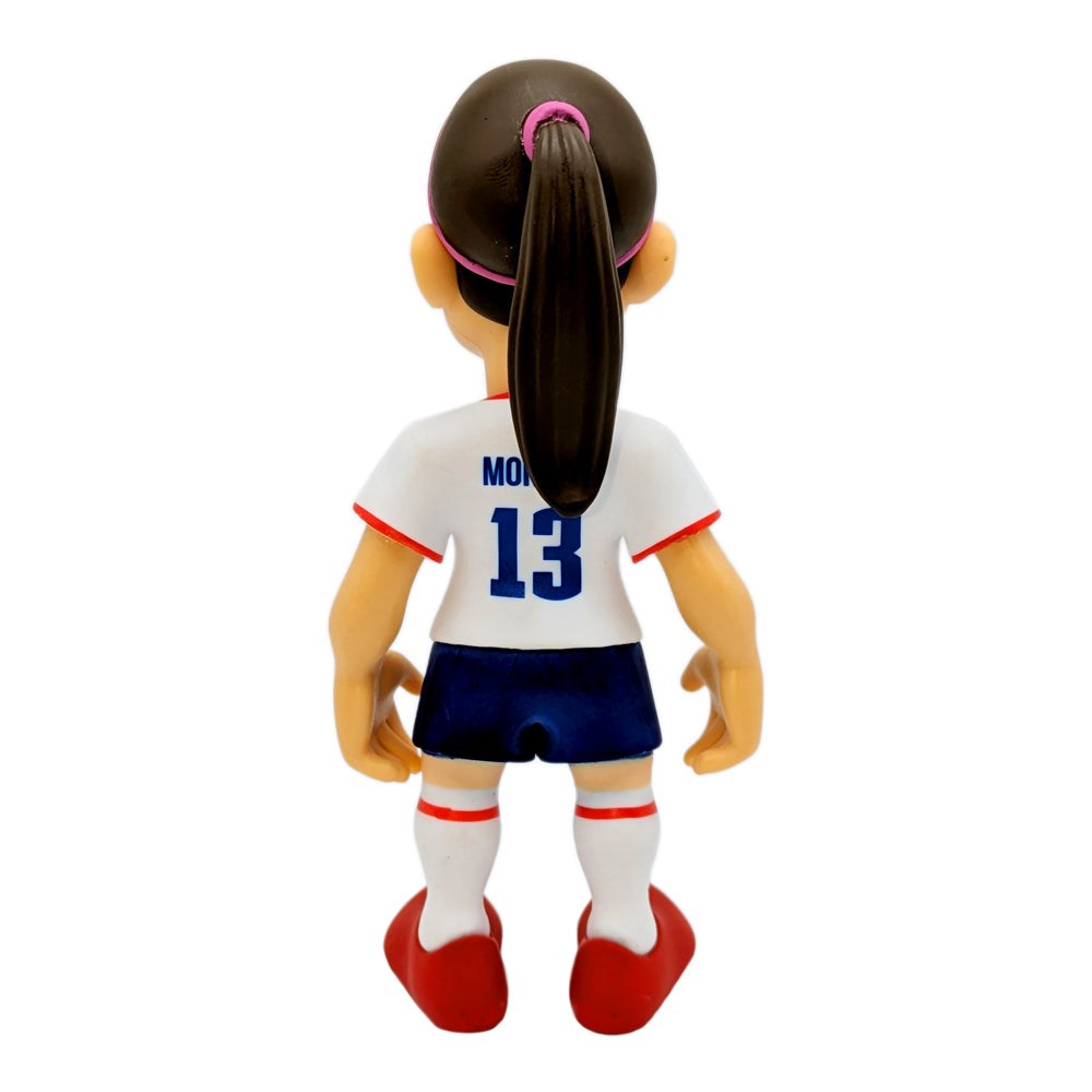 Minix Alex Morgan 12cm collectible figurine in USWNT kit with number 13, showing back view with ponytail hairstyle.