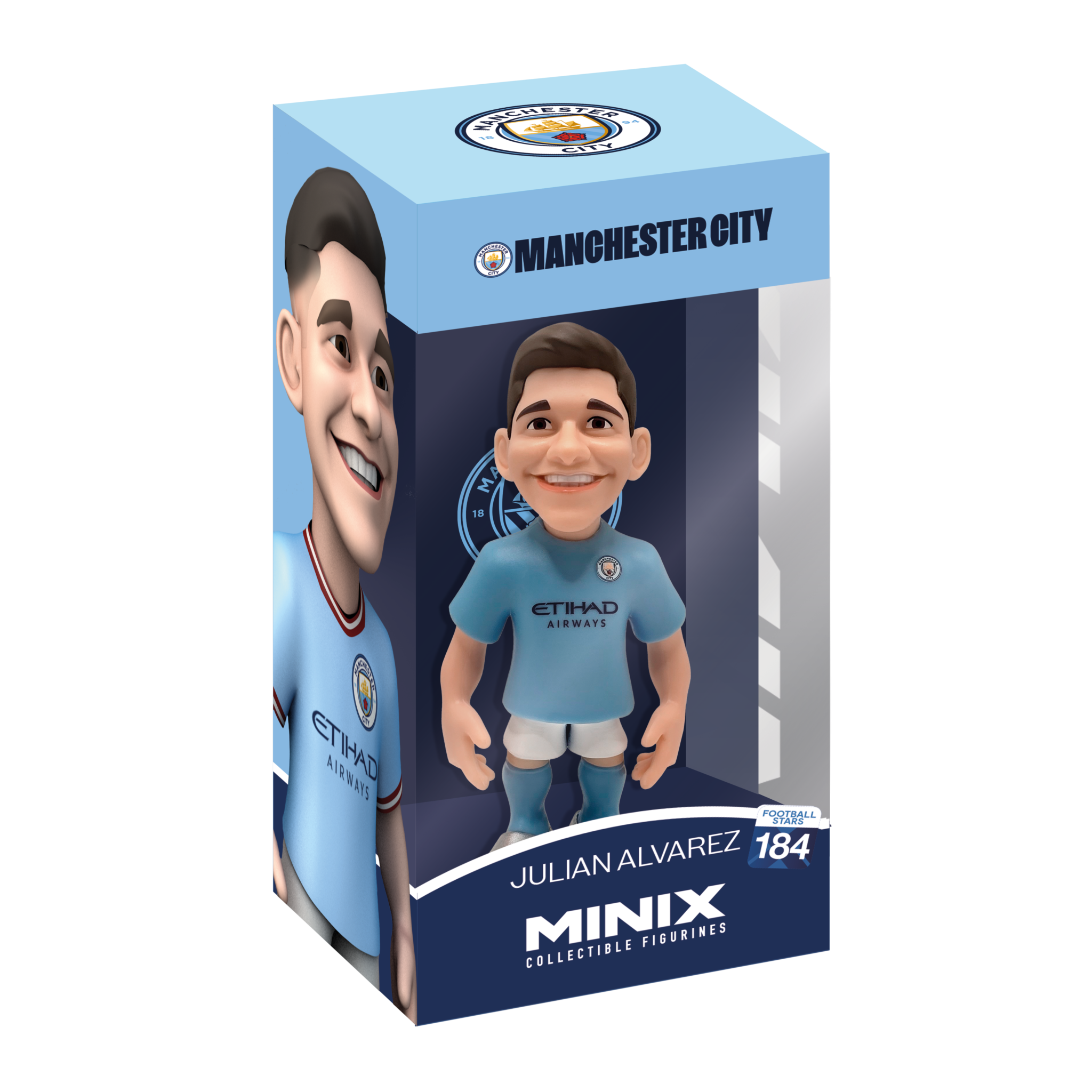 Minix Manchester City FC figurines showcasing officially licensed club icons and legendary players in detailed 12cm collectible form