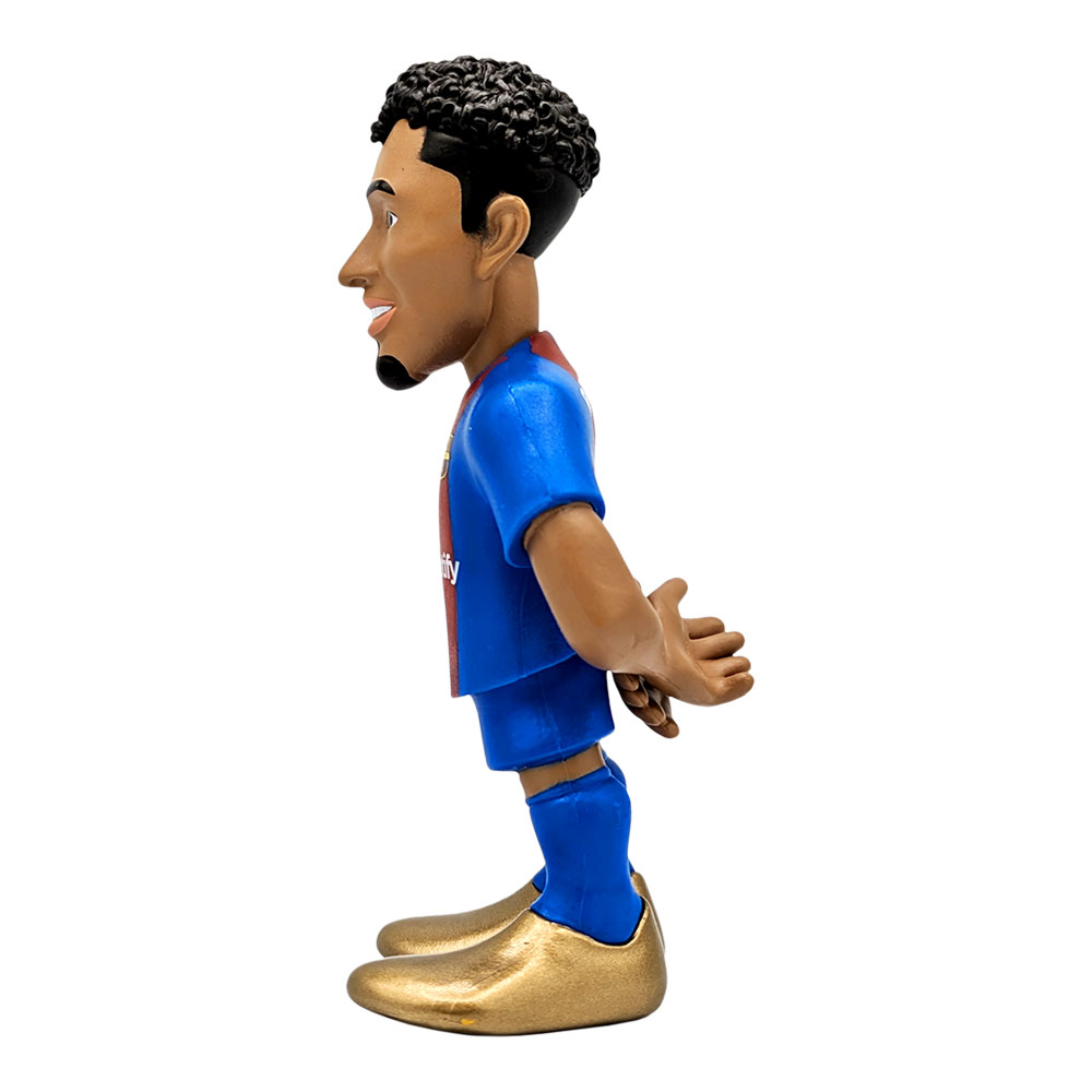 Minix Barcelona Football Stars official licensed 12cm collectible figurine in blue and red kit with gold shoes side view