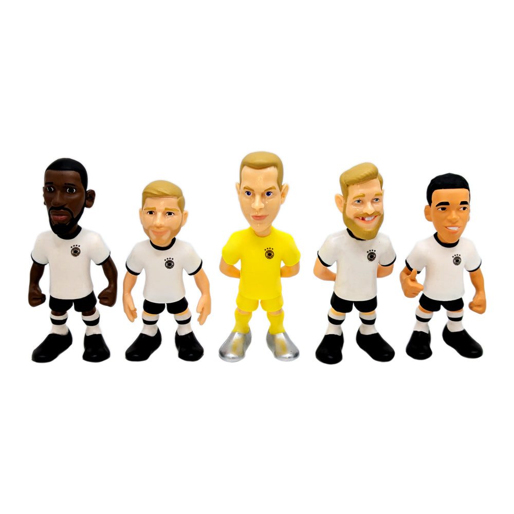 Minix Germany National Team 5-Pack collectible figurines of Ter Stegen, Gündoğan, Rüdiger, Füllkrug, and Musiala