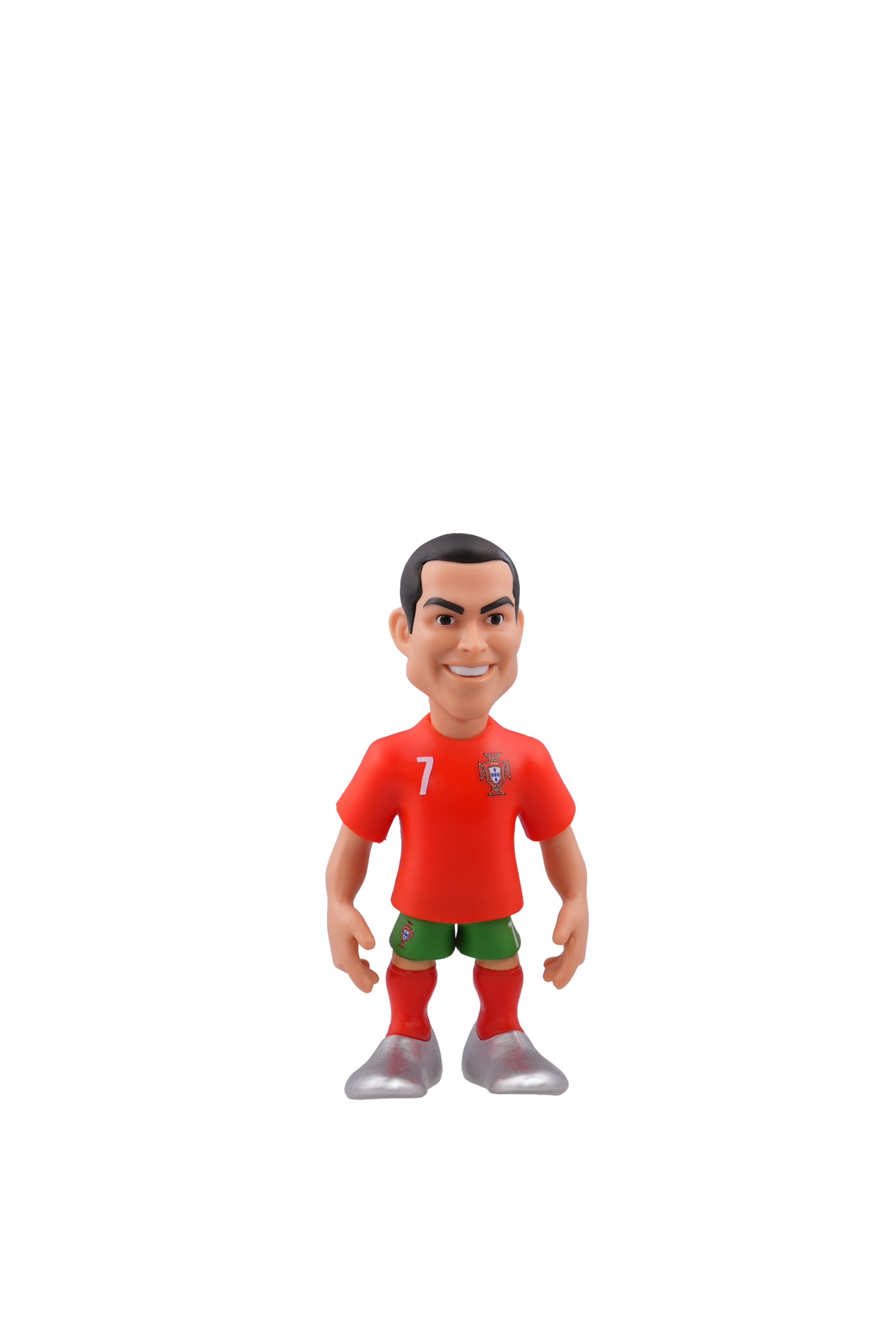 Minix Portugal collectible figurine wearing red jersey and green shorts, 12cm tall, official licensed product.