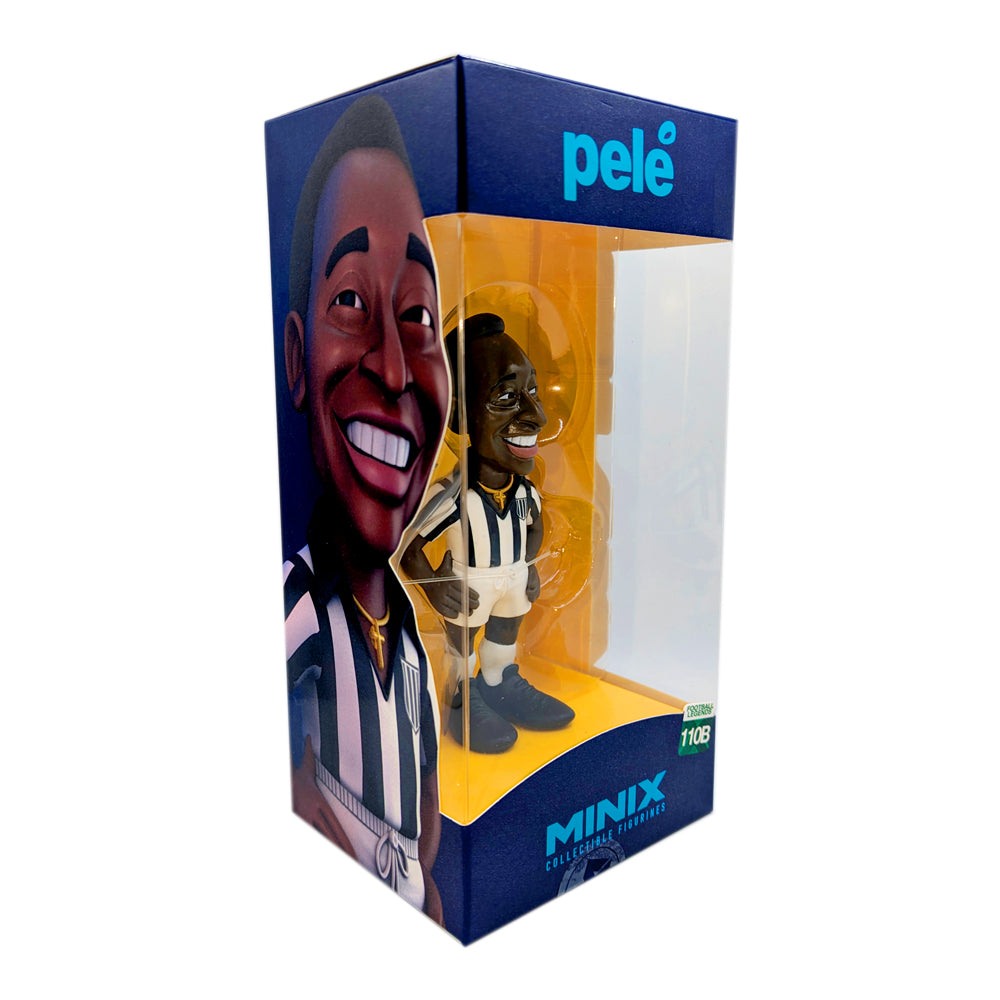 Minix Pele collectible figurines showcasing five iconic football looks including Brazil National Team and O-Rei Edition
