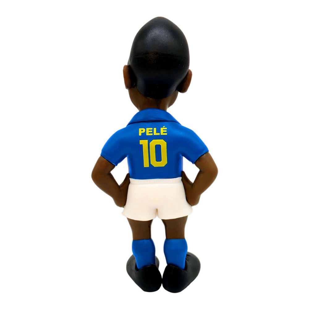 Minix Pele collectible figurine in blue Brazil kit with number 10, 12cm tall soccer icon collectible