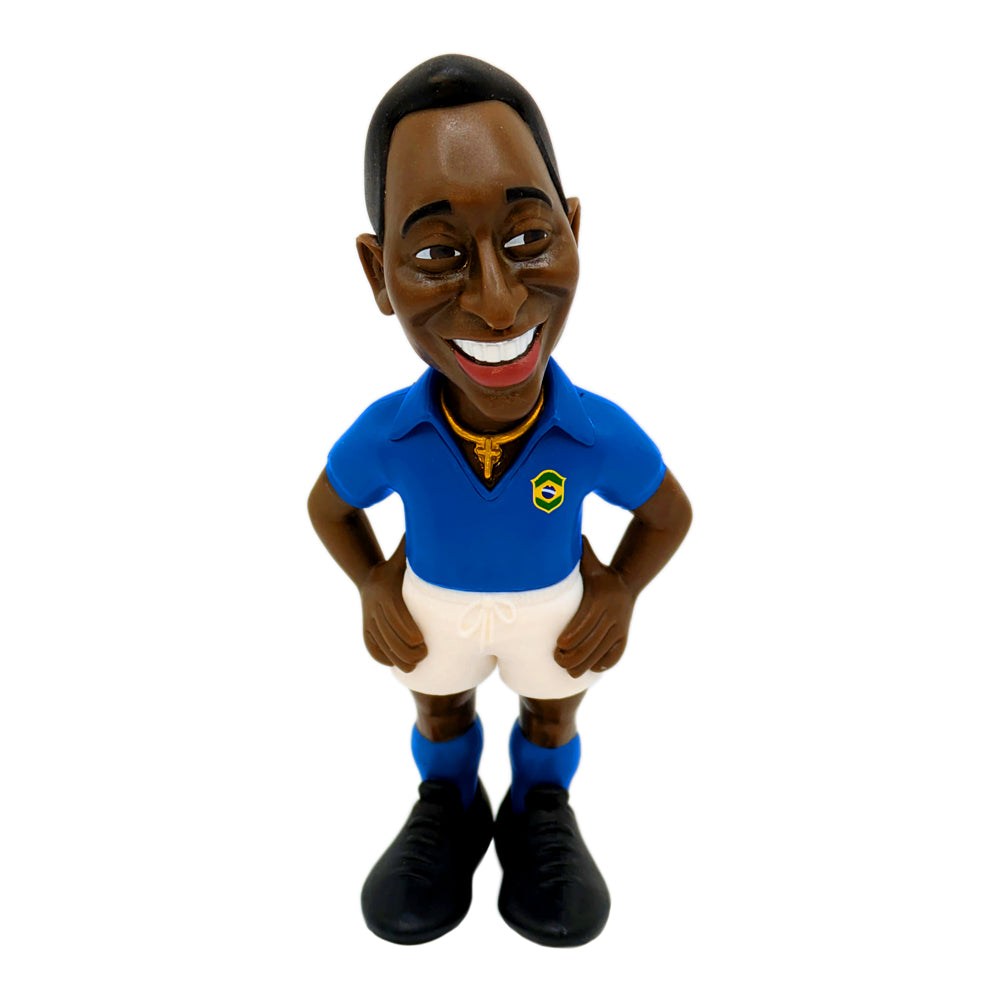 Minix Pele collectible figurine in Brazil national team blue kit, 12cm tall soccer icon collectible