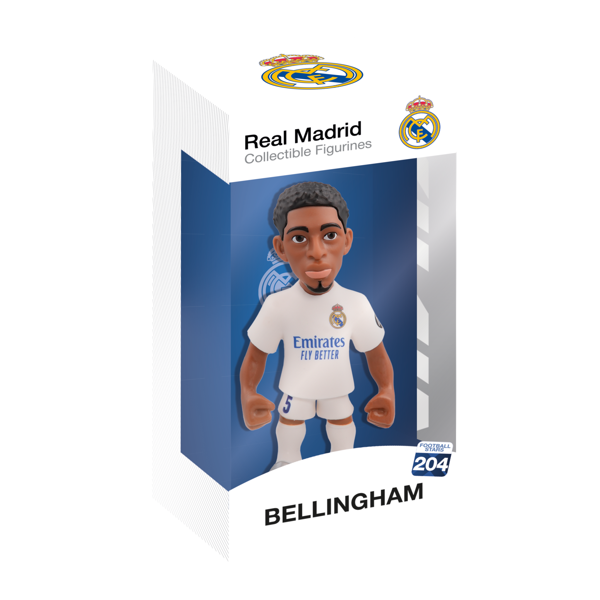 Minix Real Madrid collectible figurine of Bellingham in official 12cm football kit in display box