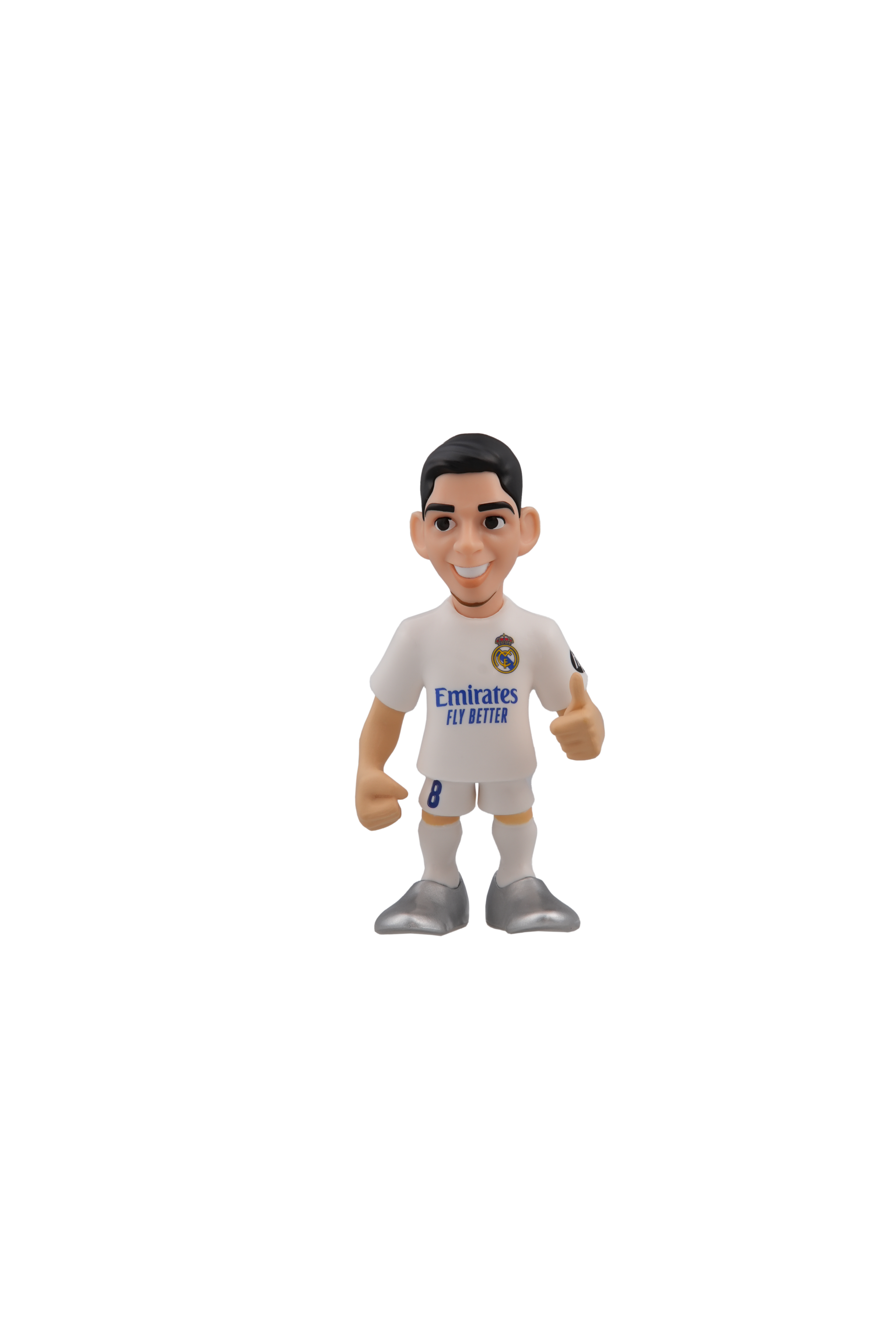 Minix Real Madrid 12cm collectible football figurine in white kit with Emirates logo