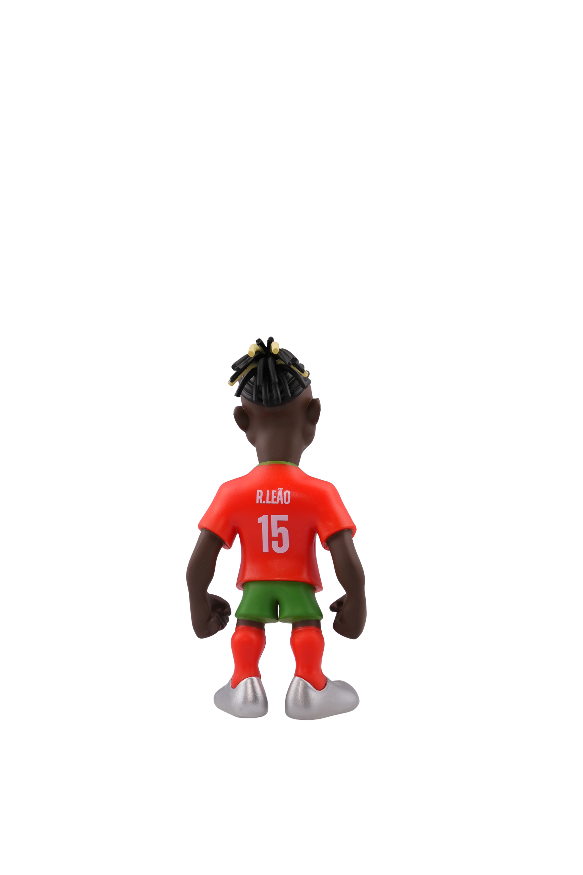 Minix Portugal 12cm collectible figurine of player R. Leão in official national team kit viewed from the back