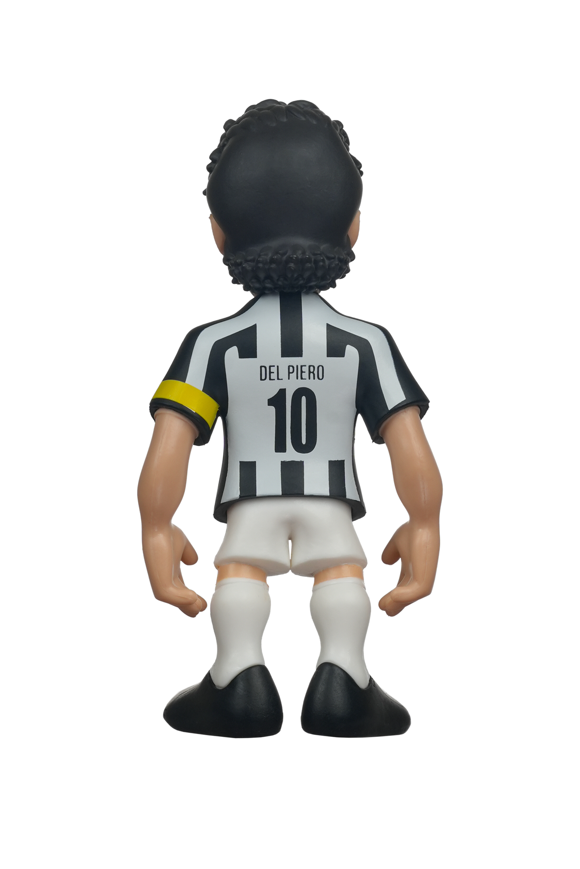 Back view of Minix Alessandro Del Piero 12cm collectible figurine in Juventus kit with number 10 and captain's armband