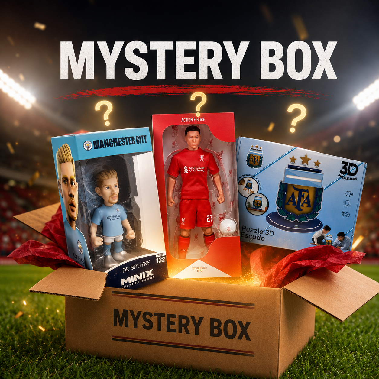 SGP Mystery Box with officially licensed football collectibles and Minix figurine surprise pack