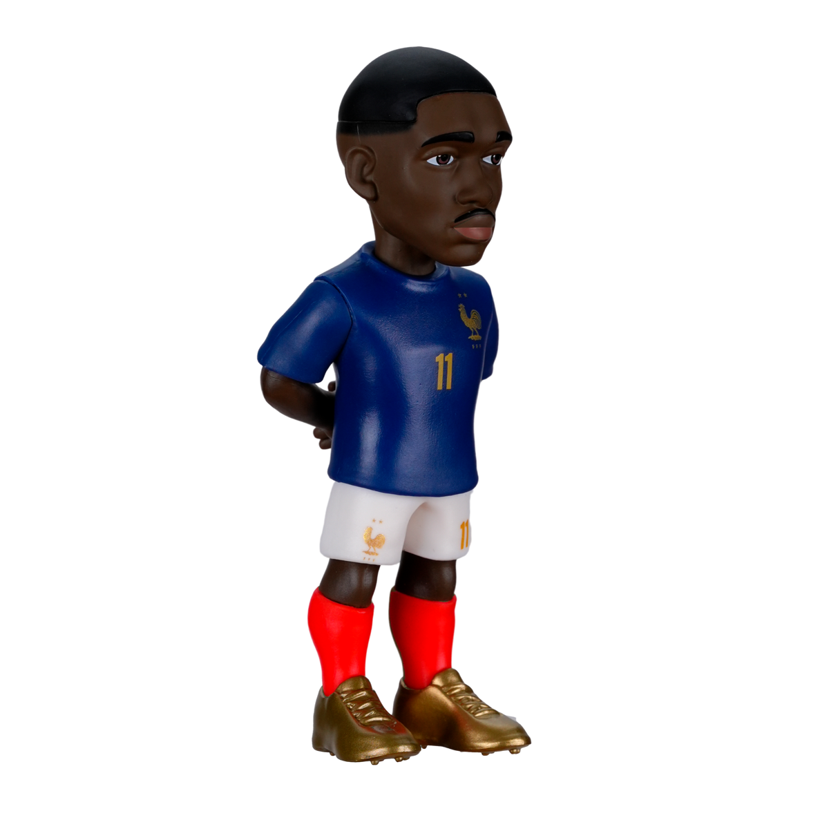 Minix France 5-Pack football collectibles featuring Mbappé, Dembélé, Barcola, Doué, and Cherki in official 7cm figures