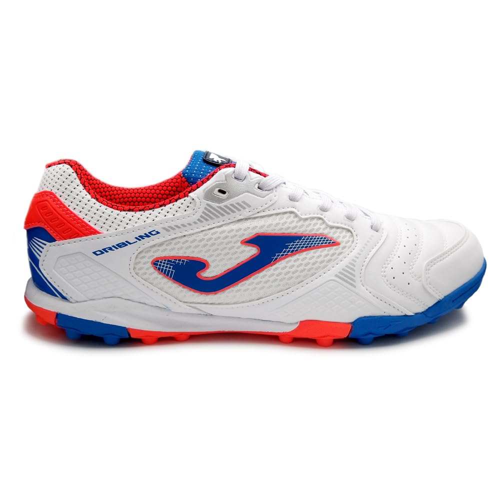 White and red Joma Dribling Turf adult soccer shoes for turf fields