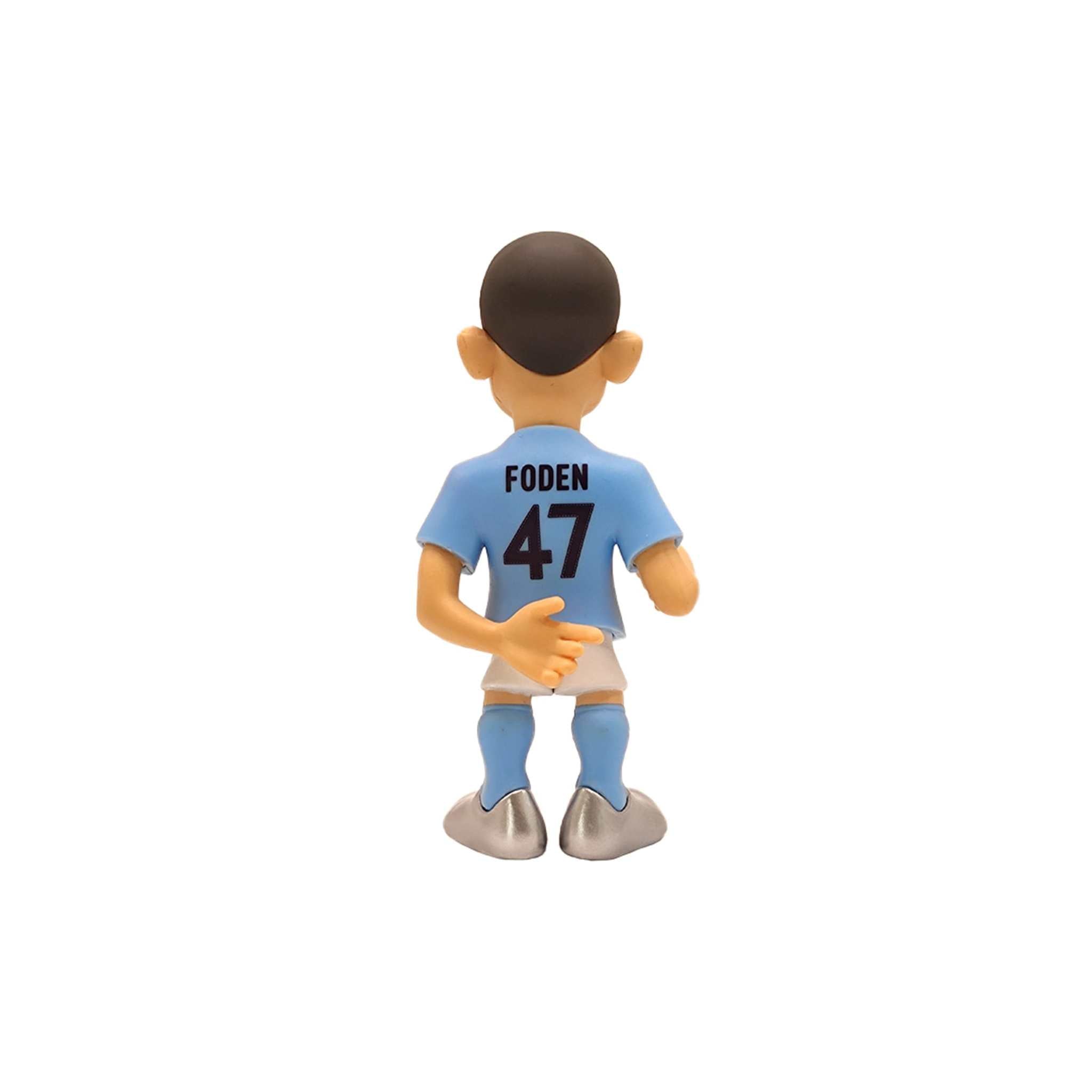 MINIX Phil Foden 12cm Manchester City collectible figurine in blue vinyl with hyper-stylized design