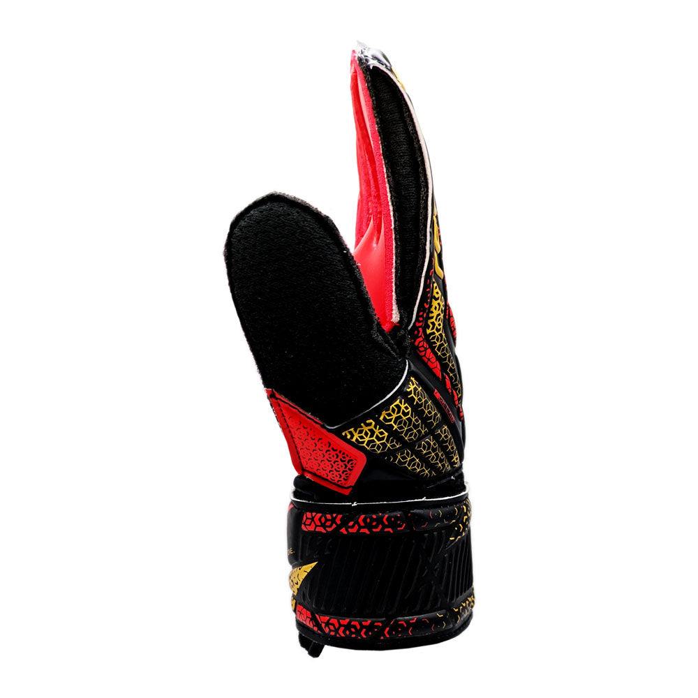 Reusch Attrakt Solid Junior Goalkeeper Gloves with expanse cut, open cuff, and micro mesh backhand for breathability and flexibility