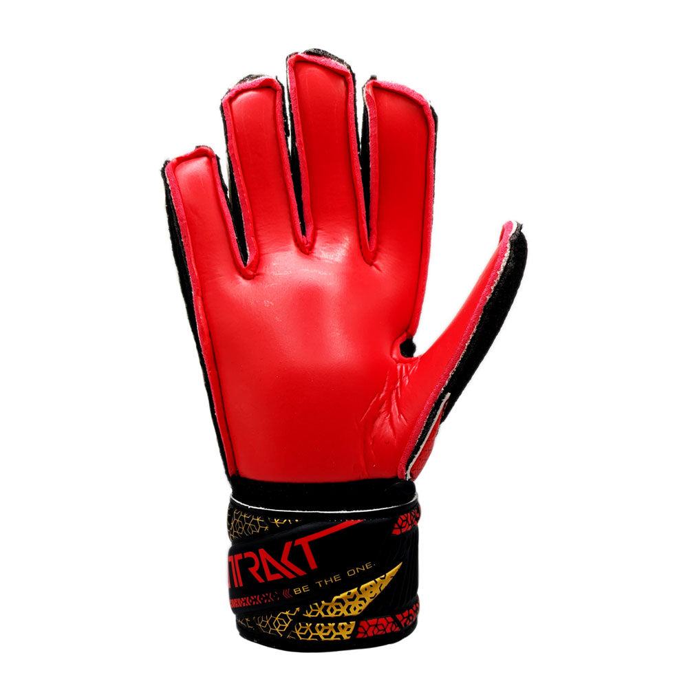 Reusch Attrakt solid junior goalkeeper gloves with durable latex-free design and secure grip for youth soccer