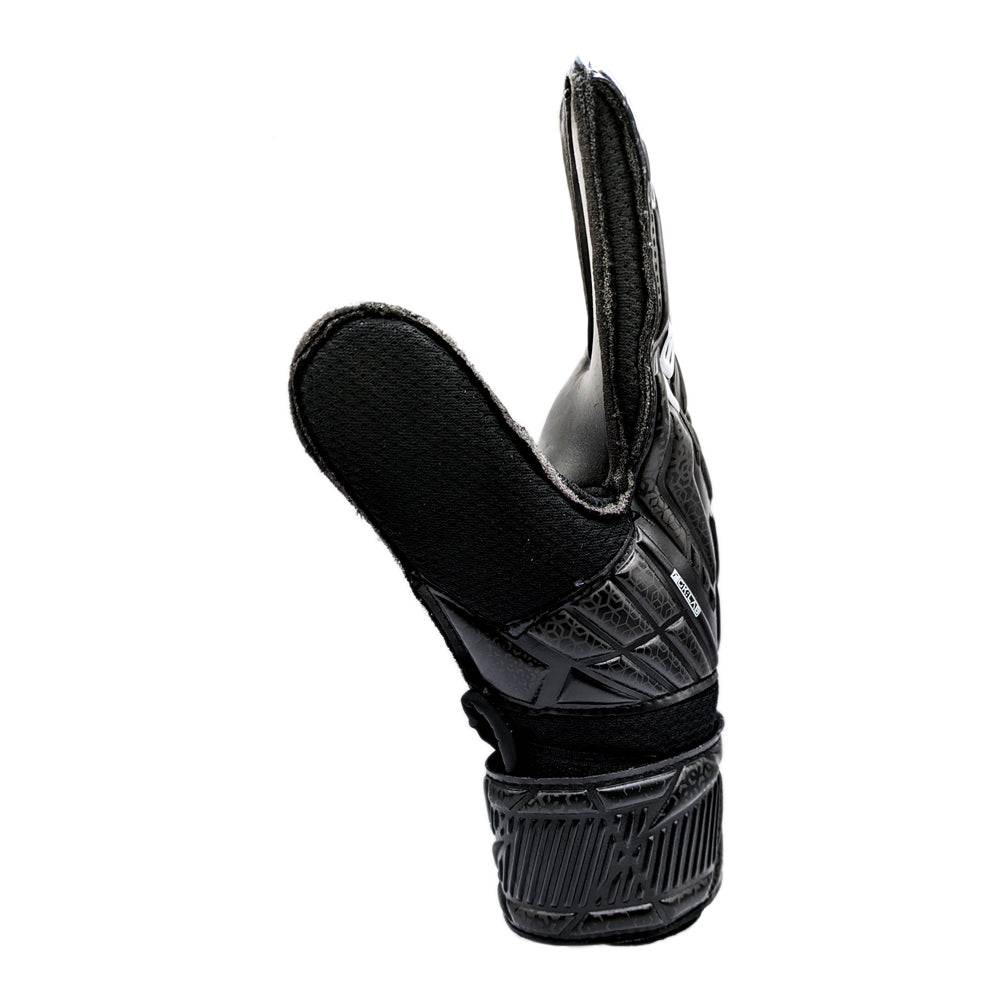 Reusch Attrakt Solid Junior Goalkeeper glove with expanse cut and adjustable wrist strap designed for durability and flexibility on artificial surfaces