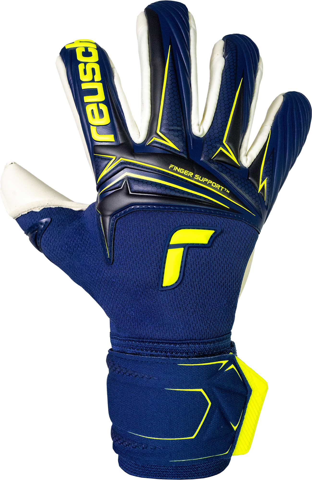 Reusch Attrakt Duo Finger Support goalkeeper gloves with Grip Duo latex and 3D control dots exclusive USA model