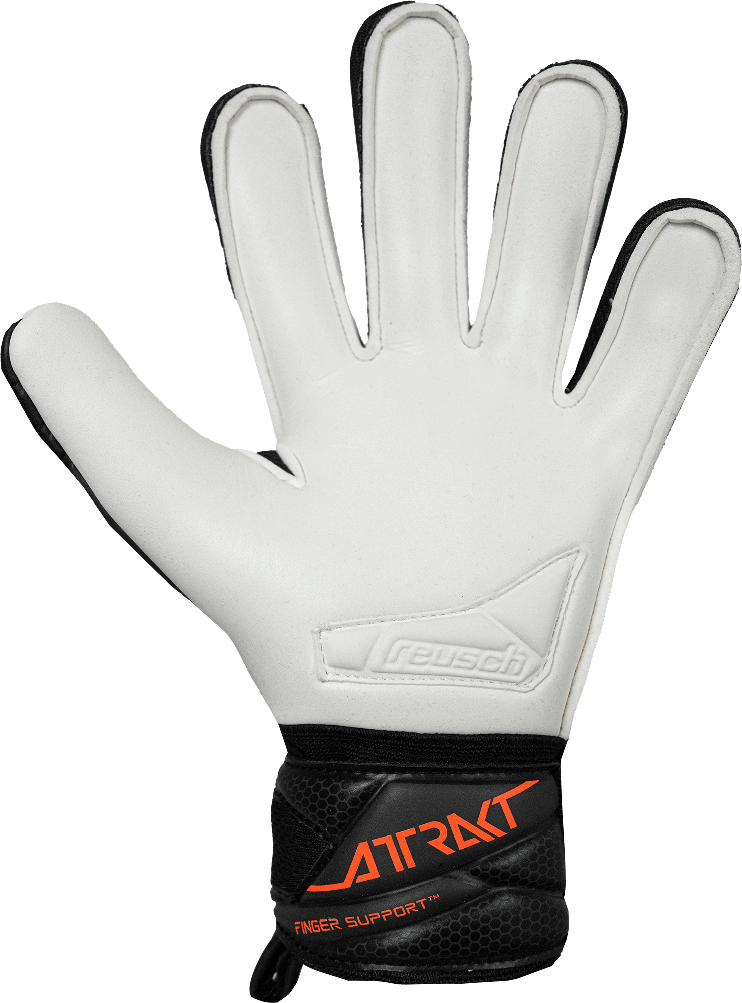 Reusch Attrakt Advance junior goalkeeper gloves with durable grip and finger support for youth soccer training and matches