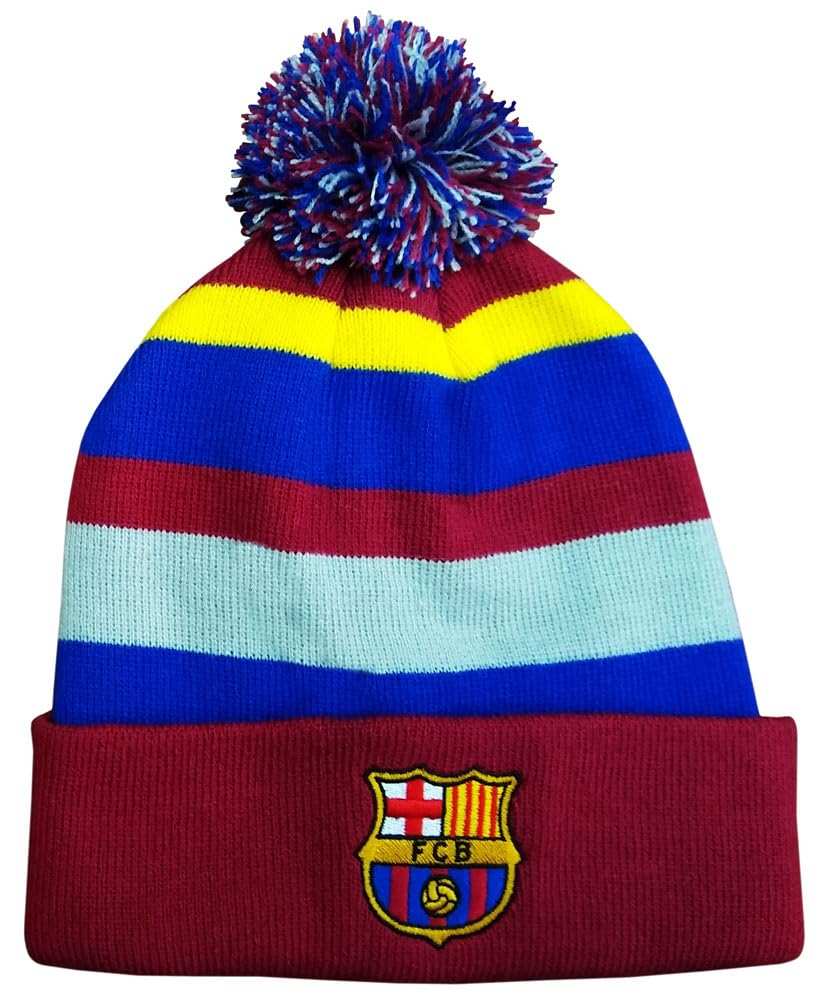 Multicoloured Fan Ink FC Barcelona official knit beanie with embroidered crest and soft acrylic material