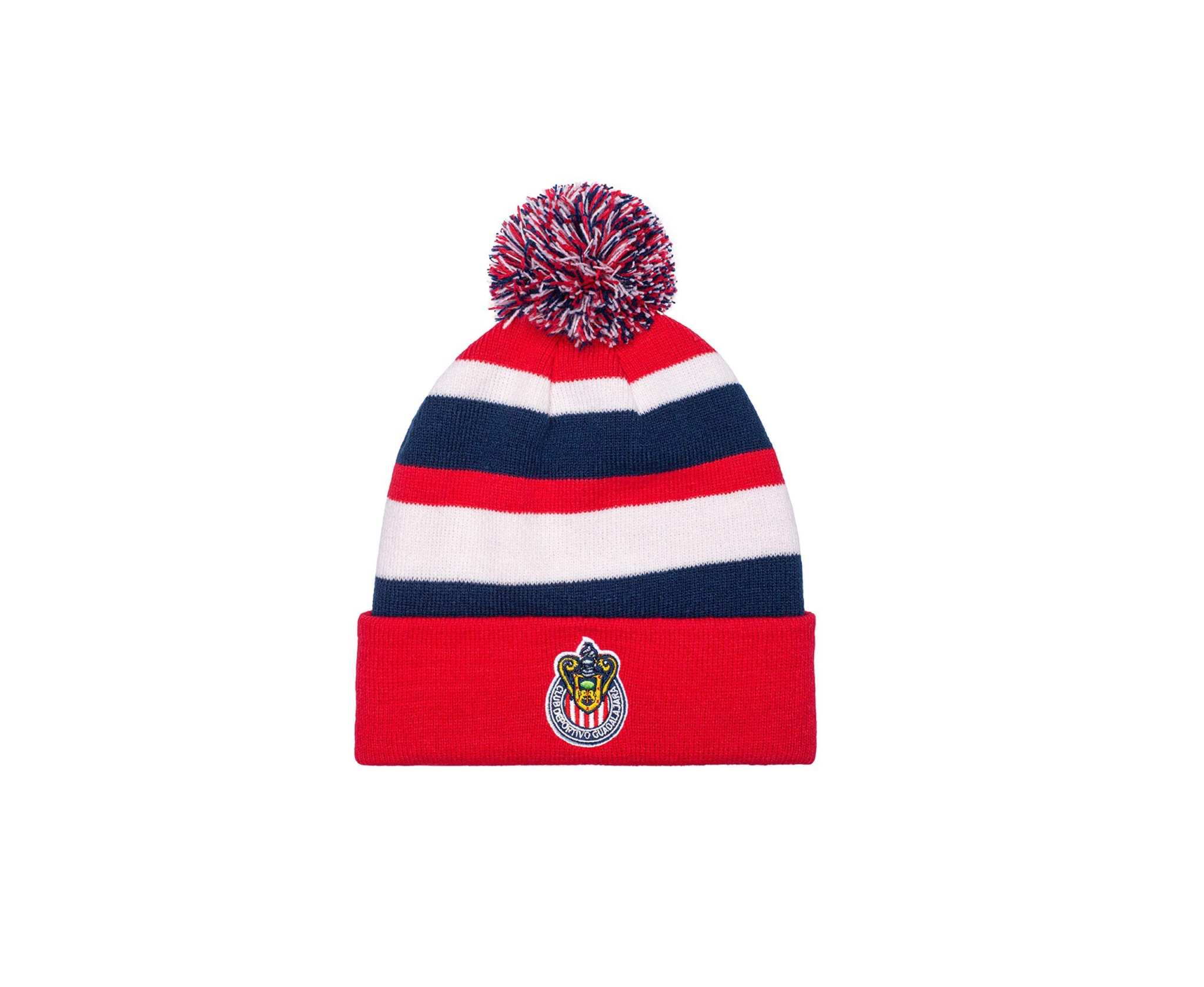 Fan Ink Chivas Beanie red white navy knit cap with embroidered crest one size fits most