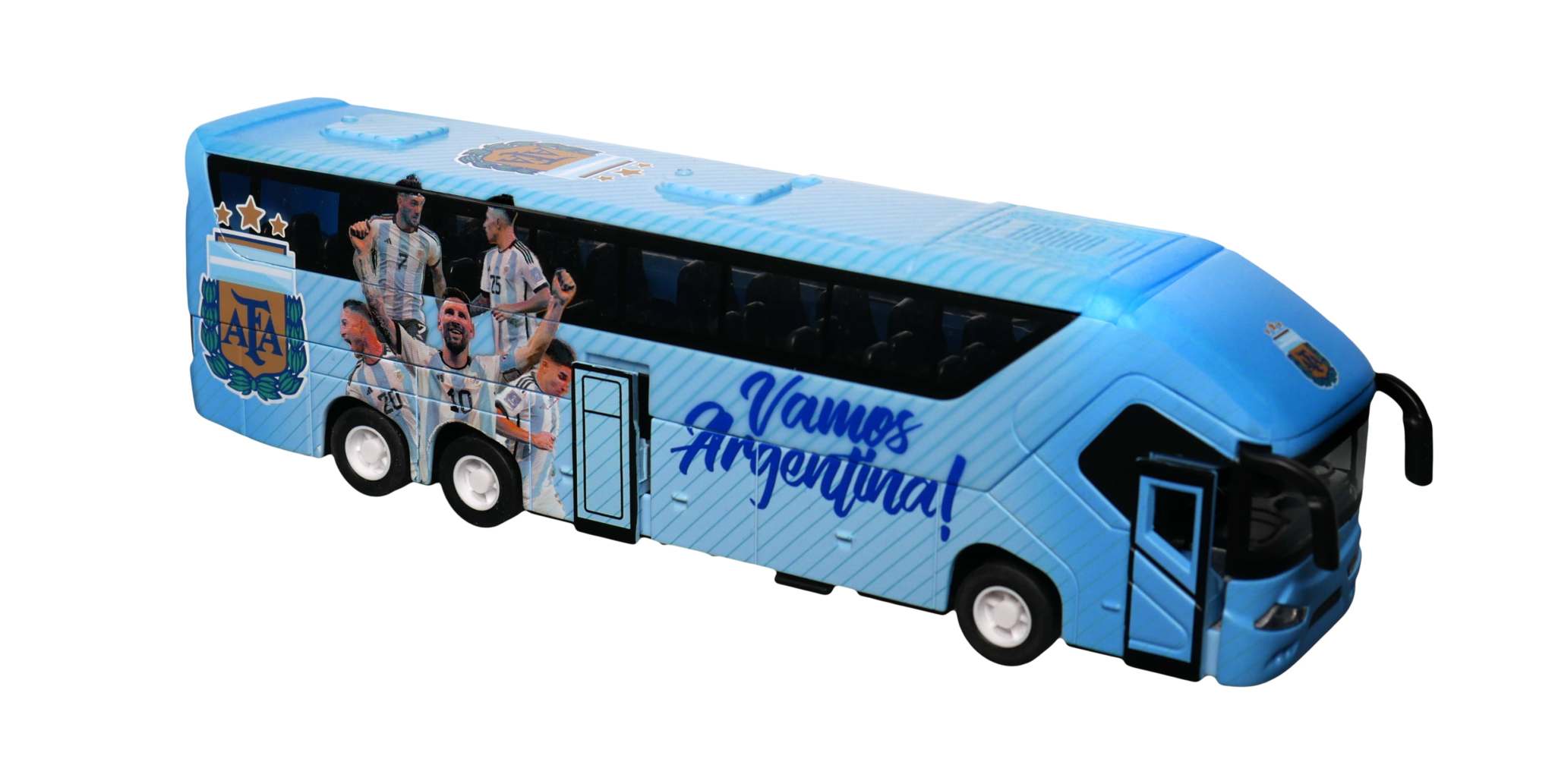 Official soccer miniature team bus toy collectible with authentic club colors and detailed design