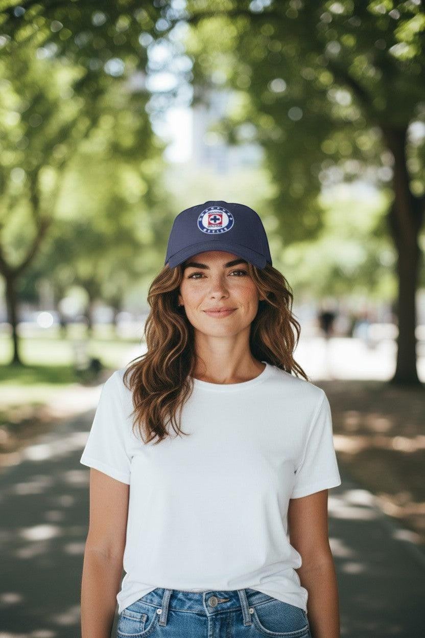 Officially licensed adjustable football hat with team logo and embroidered crest