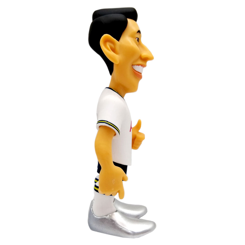 Minix Son Heung-min Tottenham Hotspur figurine with black hair, white kit with navy and yellow trim, and silver boots.