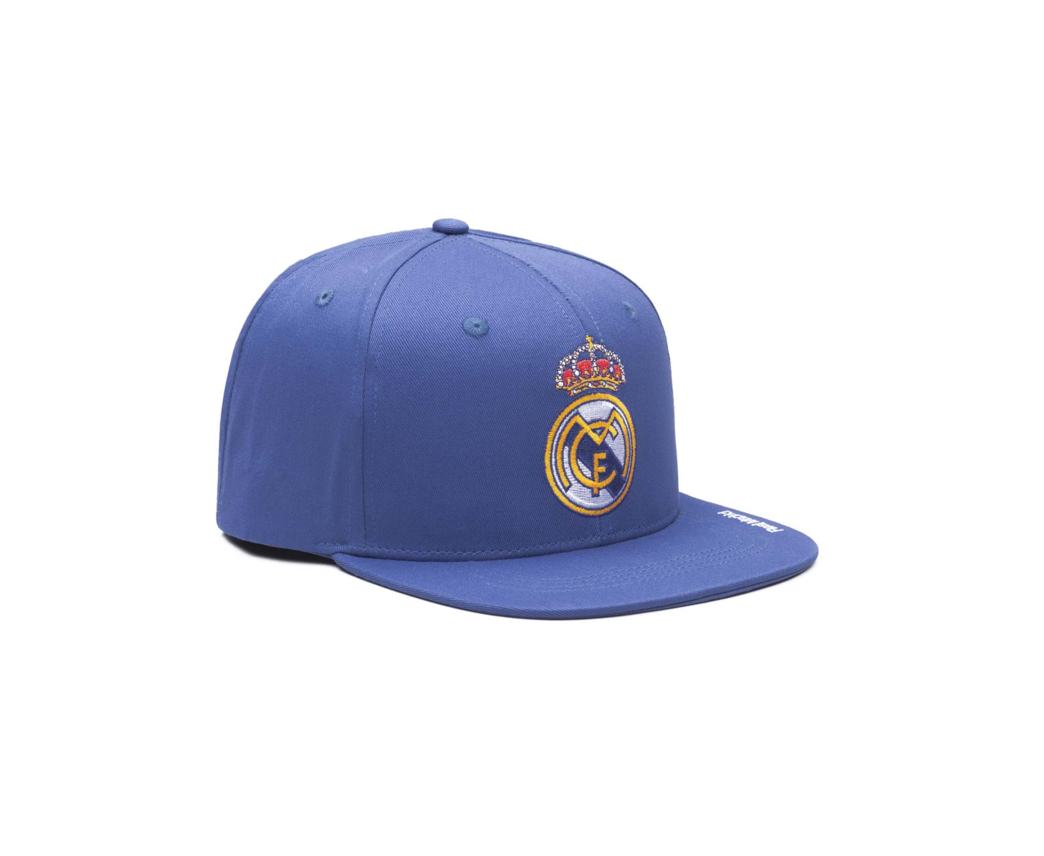 Officially licensed Fan Ink snapback hats with flat brims and adjustable closures for Real Madrid, Juventus, Cruz Azul, and Chivas fans