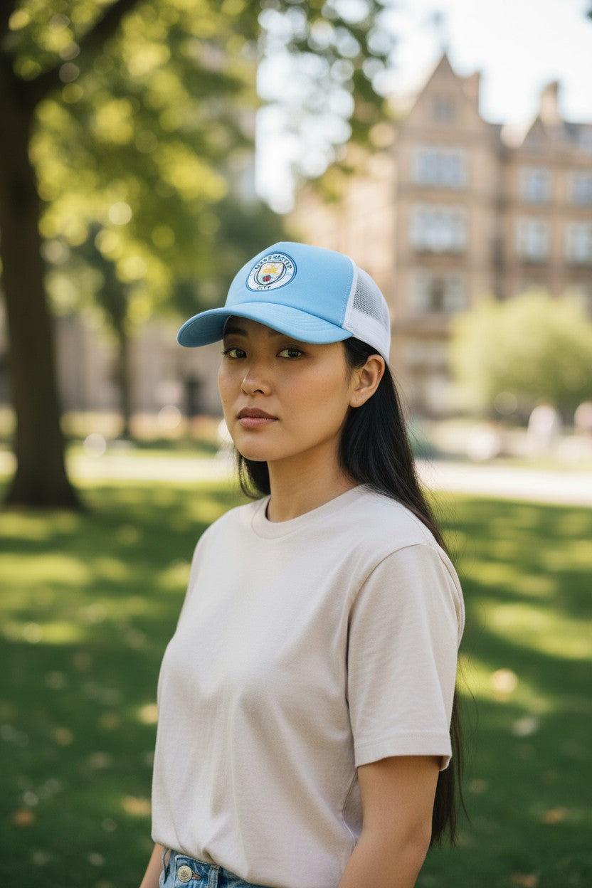 Officially licensed Fan Ink team Trucker Hat with mesh back and snapback closure for sports fans