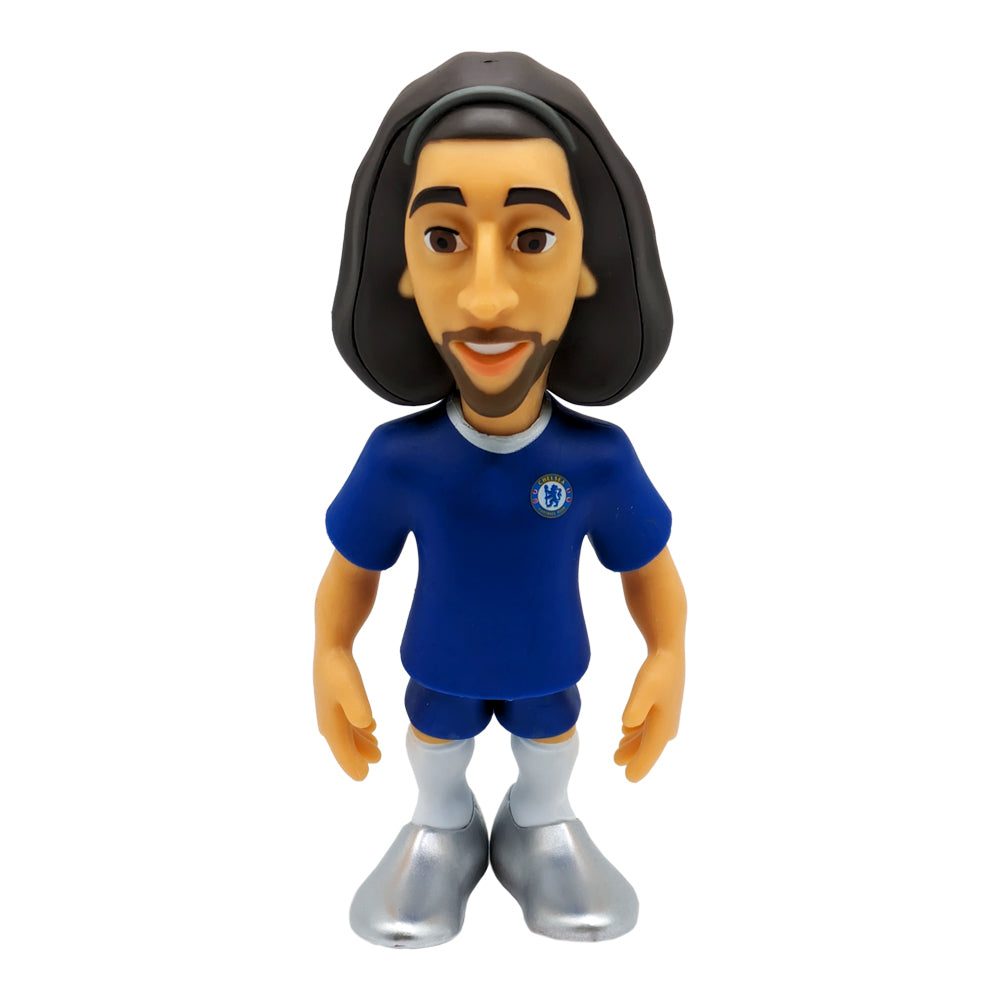 Minix Chelsea 12cm collectible football star figure in blue kit with long hair and silver boots