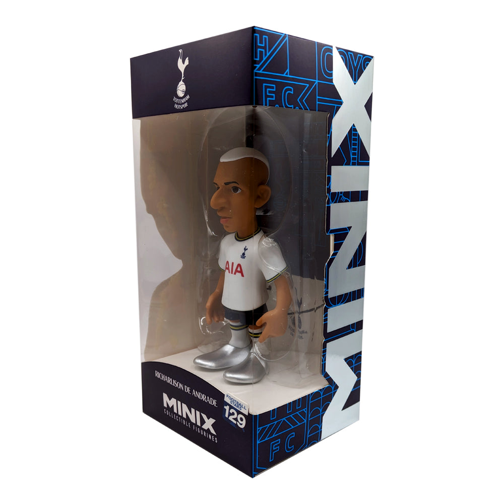 Minix Richarlison Tottenham Hotspur figurine with a white kit, navy shorts and silver boots in a branded display box.