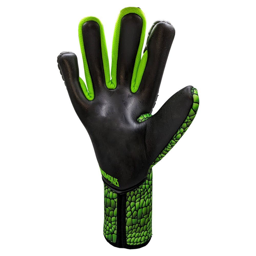 Reusch Venomous Gold X goalkeeper gloves with black and gold design and super-sticky latex grip