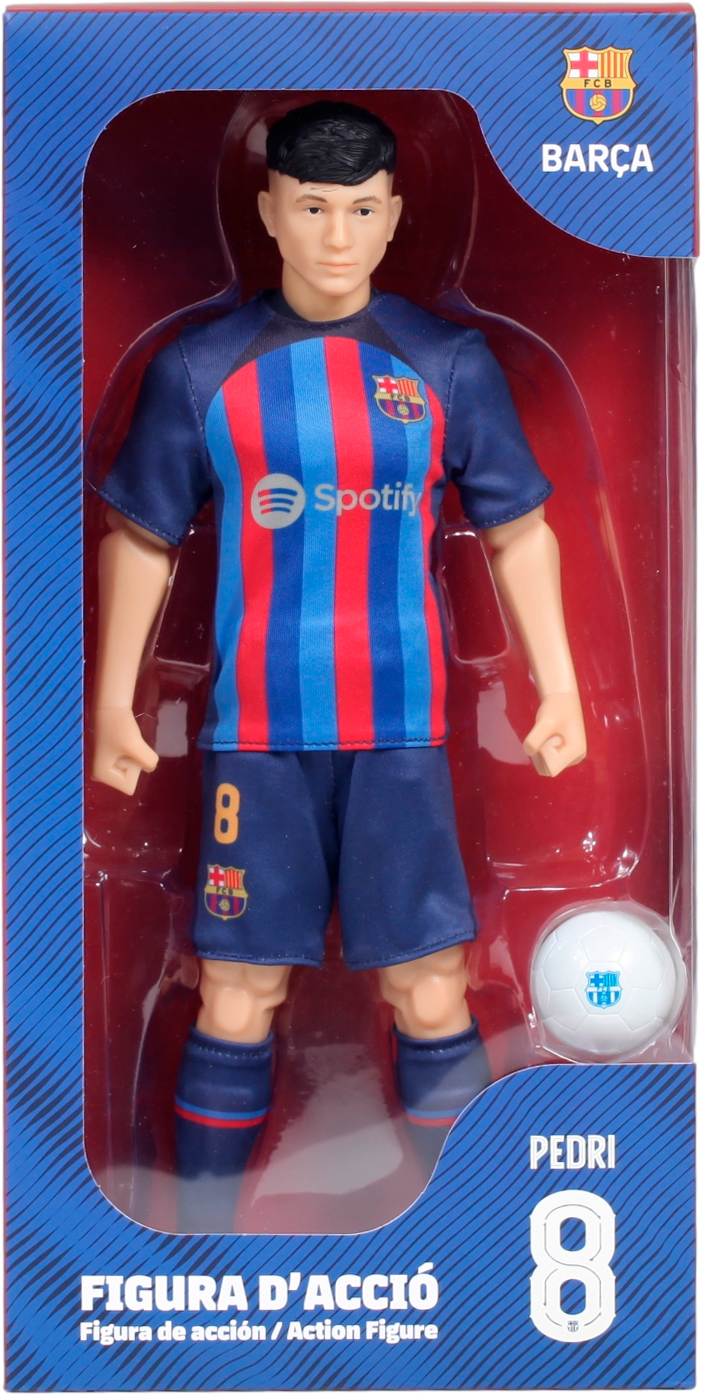 Sockers Officially Licensed 30cm Soccer Hero figurine of Pedri in Barcelona kit with ball