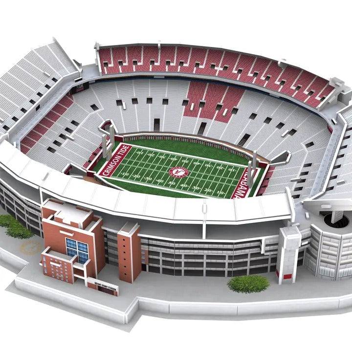 Alabama Crimson Tide Bryant-Denny Stadium 3D Puzzle completed replica with 139 pieces and detailed stadium features