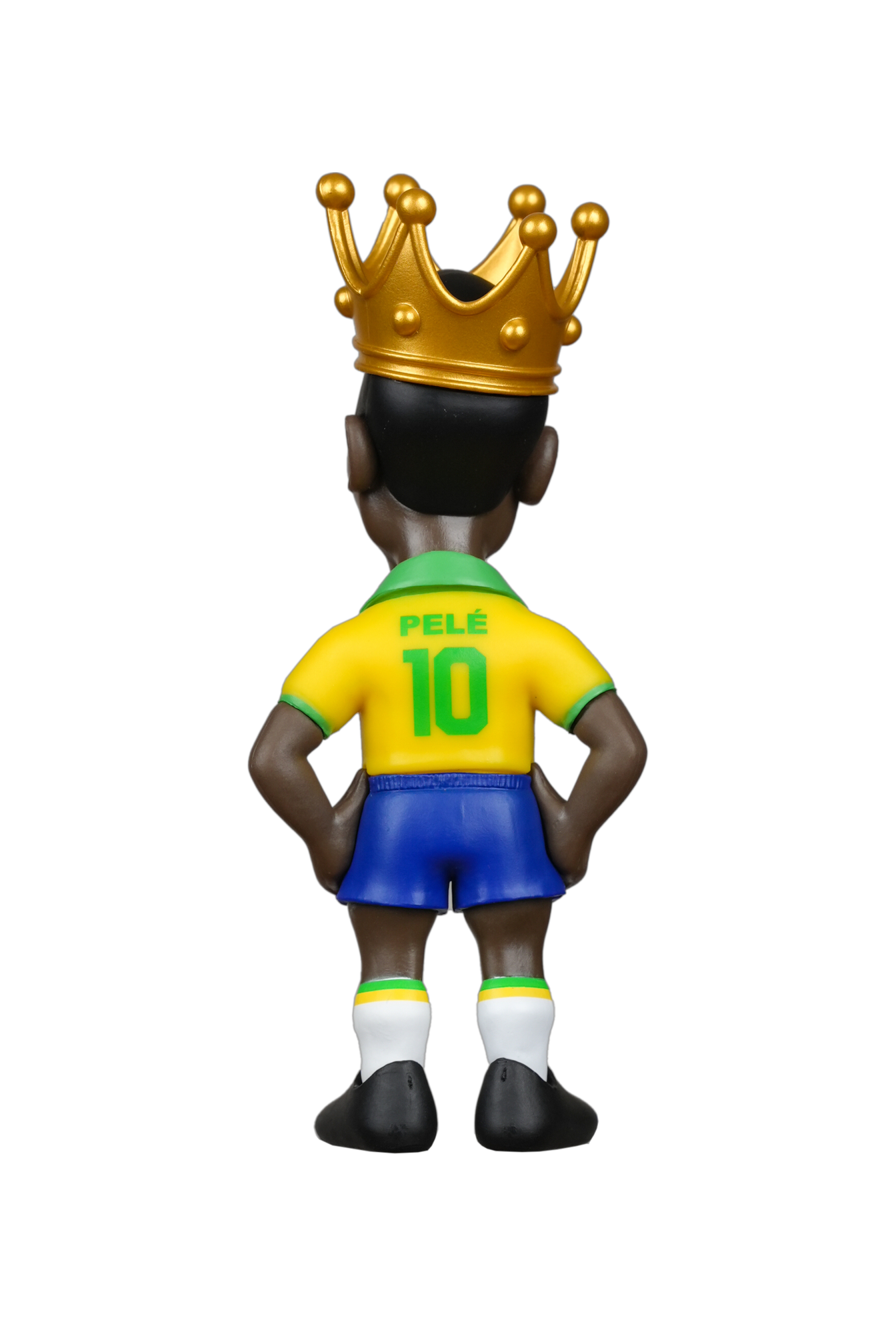 Minix Pele collectible figurine in iconic Brazil football kits showcasing legendary footballer Pele's legacy