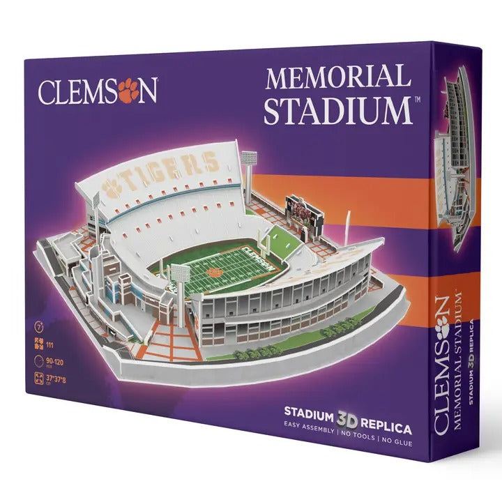 Clemson Tigers Memorial Stadium 3D Puzzle 111-piece detailed stadium replica in orange and purple colors