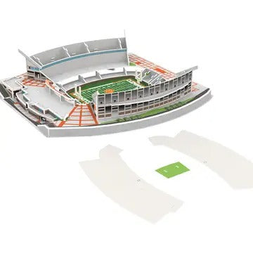 Clemson Tigers Memorial Stadium 3D Puzzle showing detailed 111-piece orange and purple stadium replica