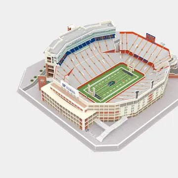 Florida Gators Ben Hill Griffin Stadium 3D Puzzle showing detailed 92-piece stadium replica with orange-and-blue colors and field graphics