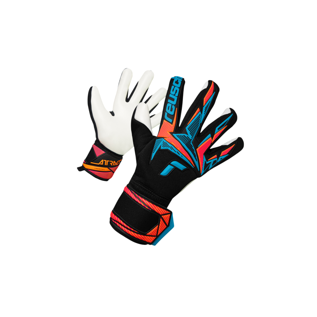 Reusch Attrakt Freegel Advance SGP Exclusive colorway soccer goalie gloves with Grip Advance latex and flexible protection
