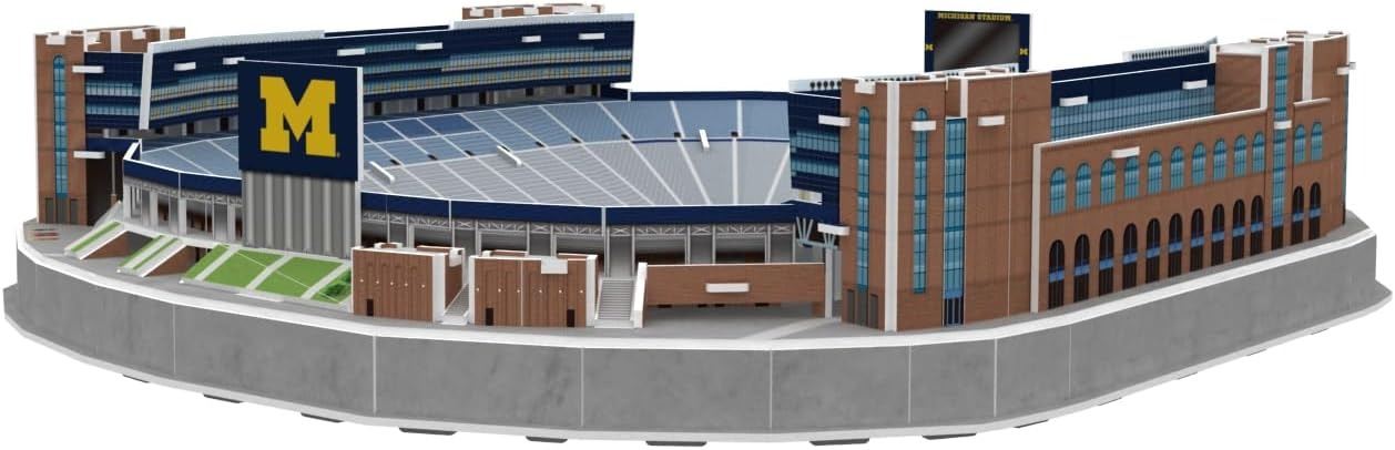 Michigan Wolverines 3D puzzle of Michigan Stadium detailed model with maize-and-blue colors