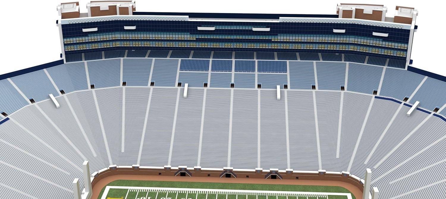 Michigan Wolverines 3D puzzle of Michigan Stadium with maize and blue details, 106 pieces, no glue or tools needed