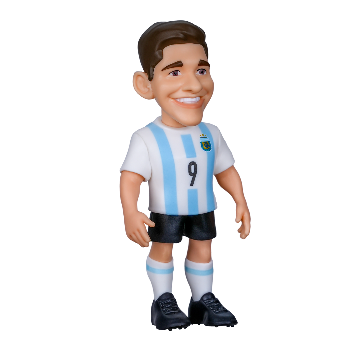 Minix Argentina 5-Pack football collectible figurine wearing a white and sky-blue striped Argentina kit with number 9