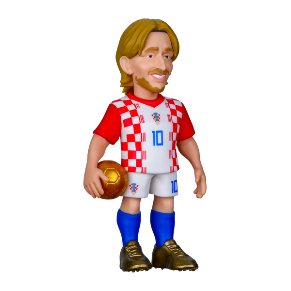 Minix Croatia 5-Pack collectible football figurine with blond hair, red-and-white checked shirt, blue socks and gold ball