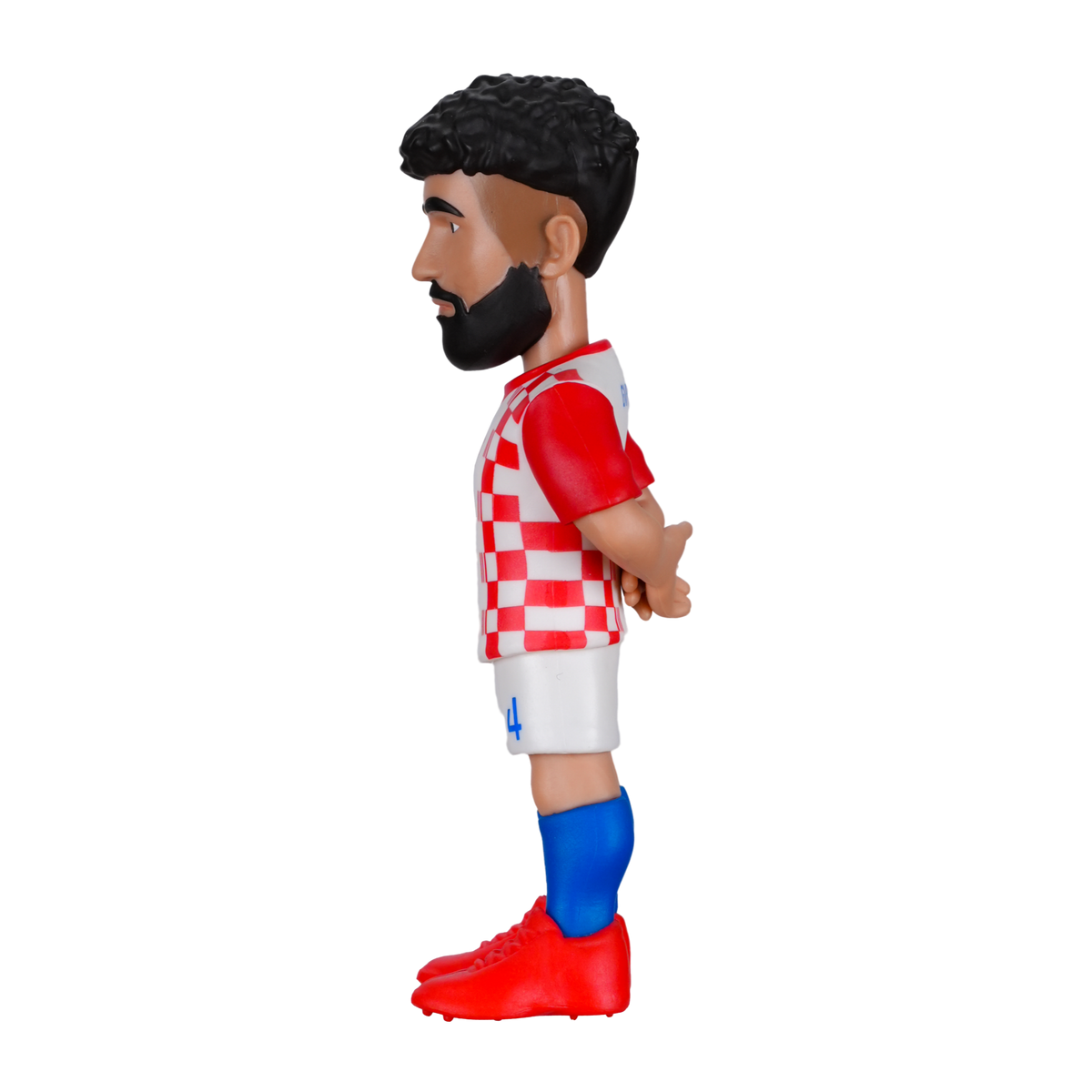Minix Joško Gvardiol Croatia figurine in a red-and-white checkerboard jersey, white shorts and blue socks