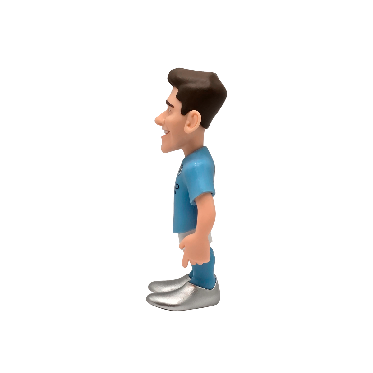 Minix Julián Álvarez Manchester City figurine in a sky-blue football kit, with brown hair and silver boots