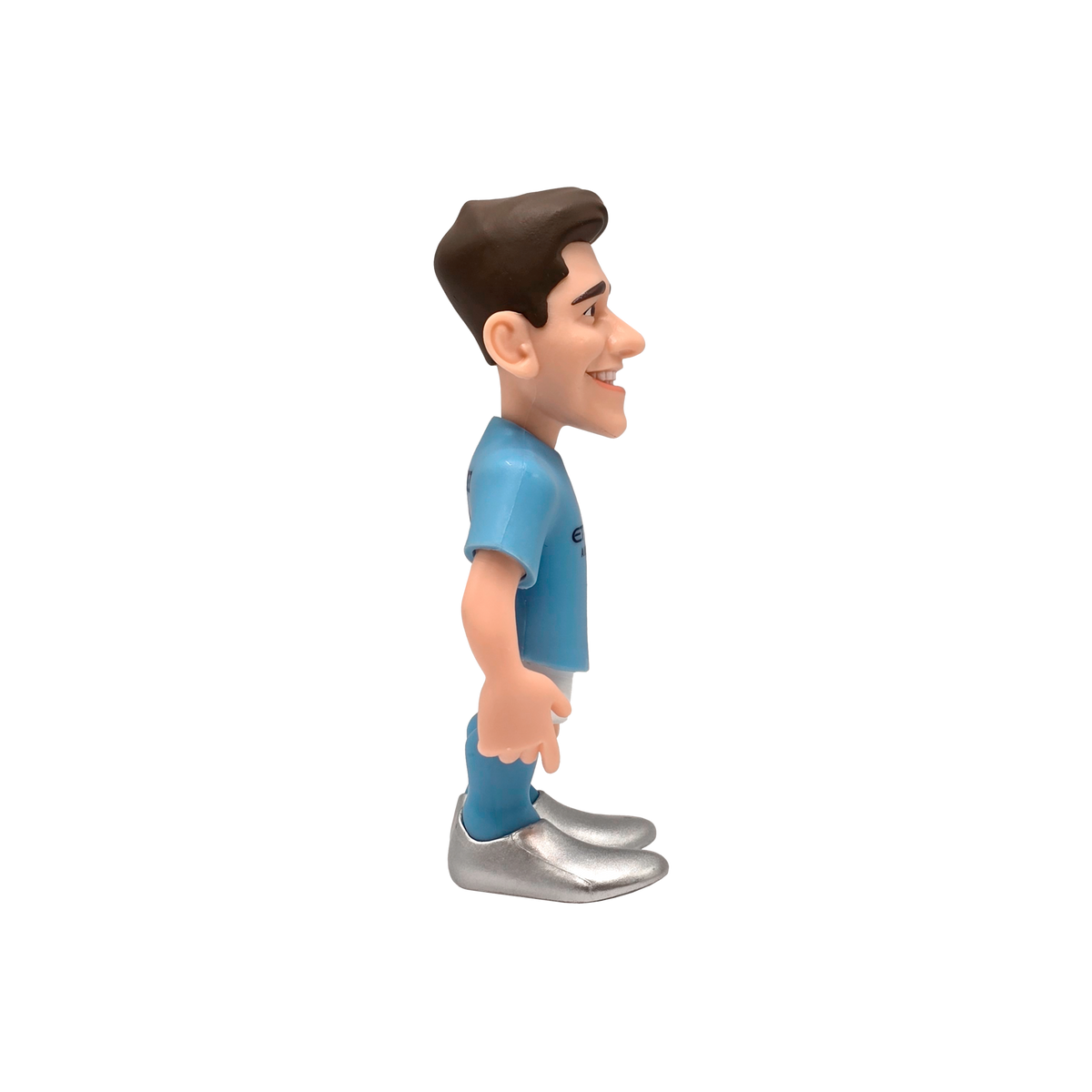 Minix Julián Álvarez Manchester City figurine in a light blue kit, with swept brown hair and silver shoes