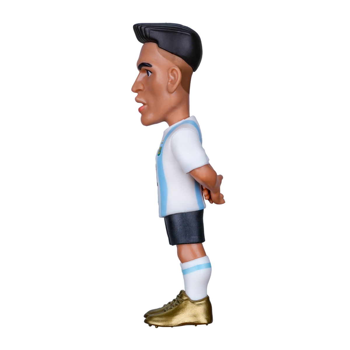 Minix Lautaro Martínez figurine in Argentina’s white and sky-blue shirt, dark shorts, striped socks and gold boots