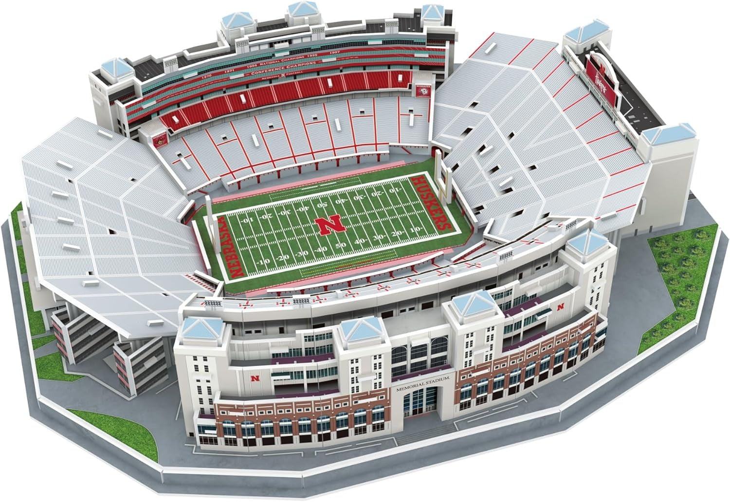 Completed Nebraska Memorial Stadium 3D puzzle overhead view