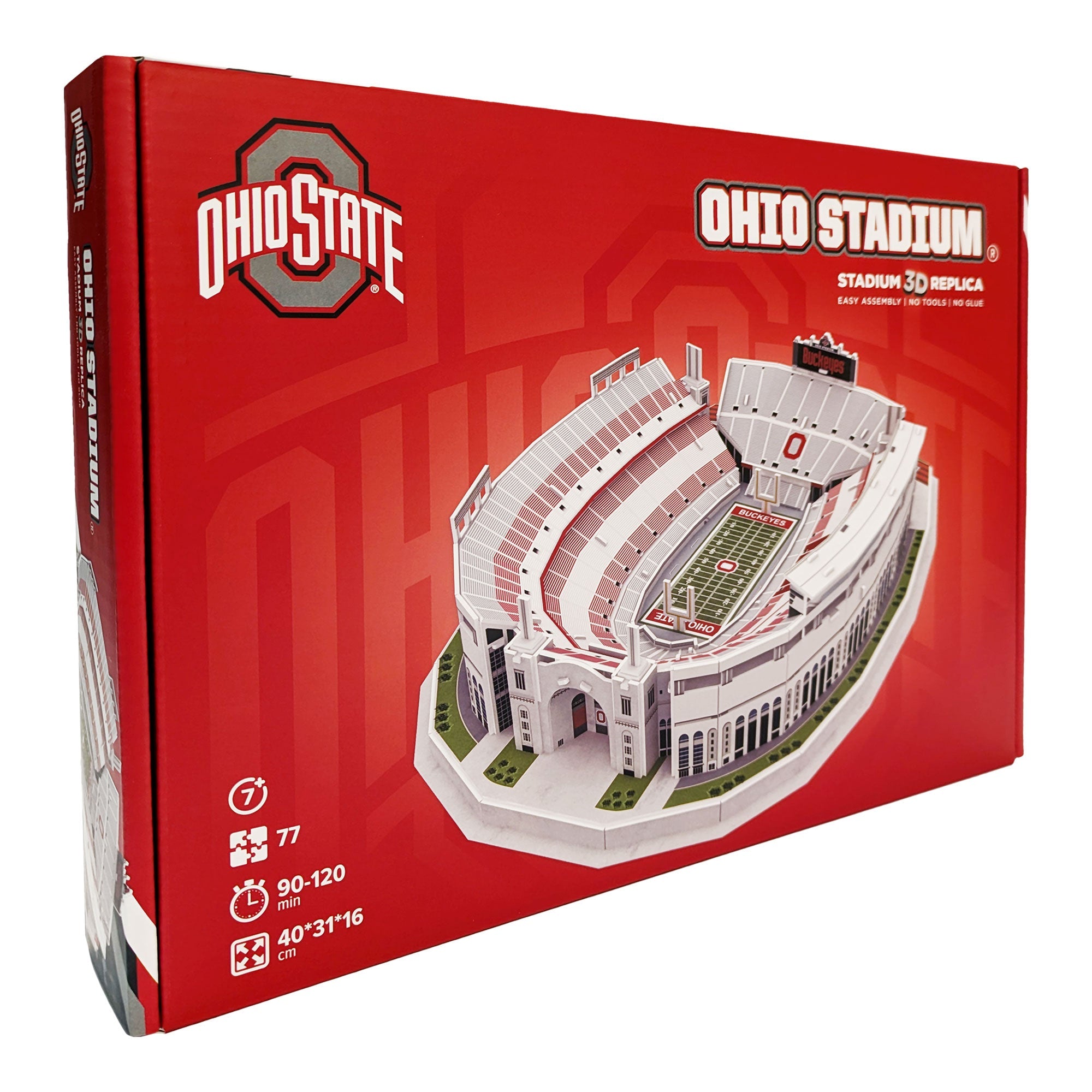 3D 77-piece Ohio State Ohio Stadium replica puzzle with scarlet and gray details