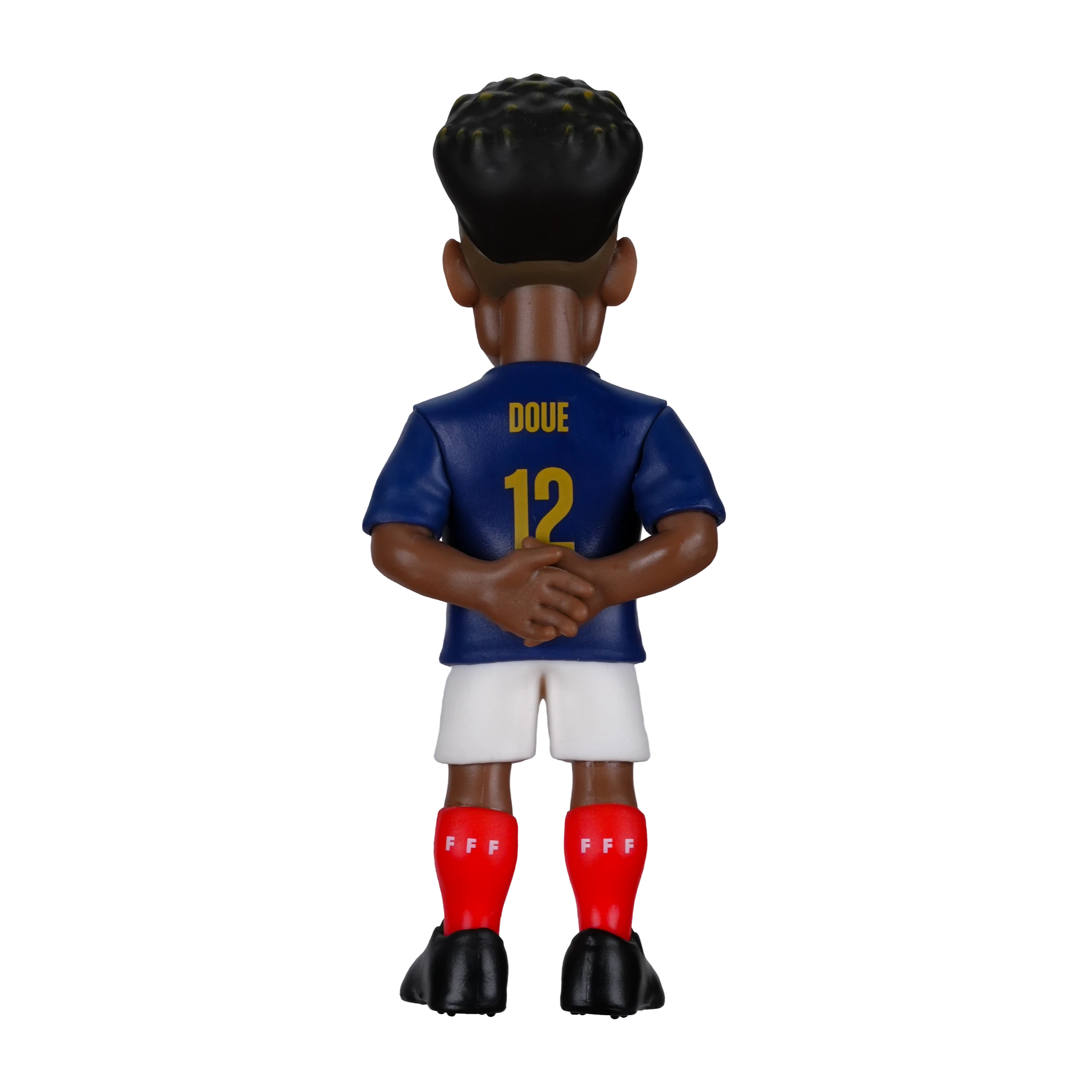 SGP Minix DΓ©sirΓ© DouΓ© France football figurine seen from the back wearing the blue national team kit with number 12